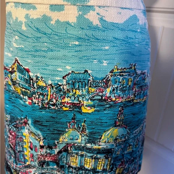 Talbots Venice Scenic Print Women A-line Skirt - Picture 2 of 5